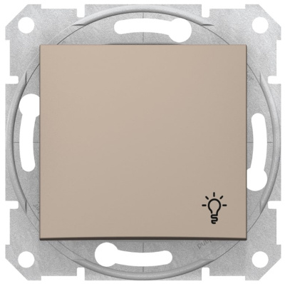Выключатель 1-клавишный кнопочный с символом "Свет" 10A Schneider Electric Sedna Титан Schneider Electric Sedna SDN0900168
