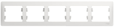 Рамка 5-постовая горизонтальная Systeme Electric Glossa Белый Systeme Electric Glossa GSL000105