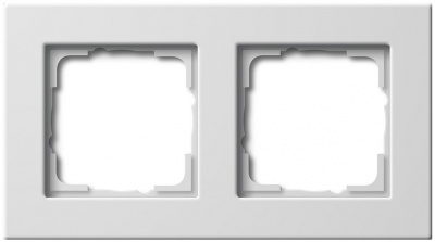 Рамка 2-постовая для установки заподлицо Gira E22 Белый глянец Gira E22 плоский монтаж 0212204Gira