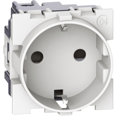 Белый Розетка немецкого стандарта 2К+З 16А винт клеммы 2 мод Bticino LivingNow Bticino Living now KW4141