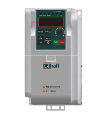 DEKraft Преобразователь частоты DEKV060-1.5/2.2кВт 3 фазы 380В с торм. модулем DEKraft DEKV060 DEKV060G1R5P2R2T4B