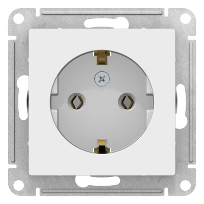 Розетка с заземлением 16A механизм Schneider Electric AtlasDesign Белый Systeme Electric AtlasDesign ATN000143