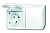 Розетка Schuko 16A 250В накладная с крышкой 2-я горизонтальная IP44 ABB Ocean Альпийский белый