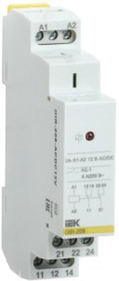 Реле промежут. OIR 2 конт. 8А 12В AC/DC IEK IEK  OIR-208-ACDC12V
