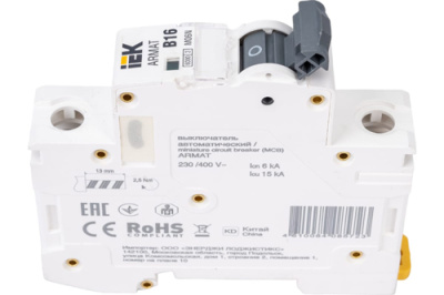 Автоматический выключатель 1P 16A (B) 6kA IEK M06N ARMAT IEK  AR-M06N-1-B016