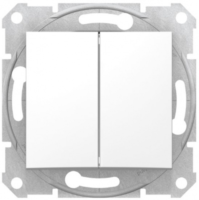 Переключатель 2-клавишный 10A Schneider Electric Sedna Белый Schneider Electric Sedna SDN0600121