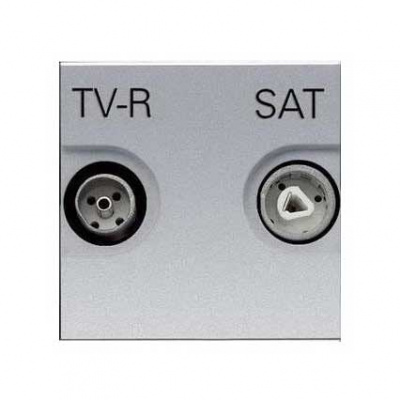 Розетка TV-FM-SAT единственная 2 мод ABB NIE Zenit Серебряный N2251.3 PL ABB Zenit 2CLA225130N1301