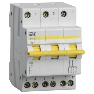 Выключатель-разъединитель трехпозиционный 3P 40А IEK ВРТ-63 IEK ВРТ MPR10-3-040