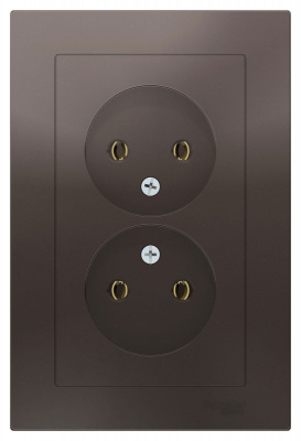 Розетка двойная без заземления 16A в сборе Schneider Electric AtlasDesign Мокко Systeme Electric AtlasDesign ATN000620