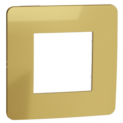 Рамка 1-постовая Schneider Electric Unica New Studio Metal Золото/Белый Schneider Electric Unica New Studio Metal NU280259