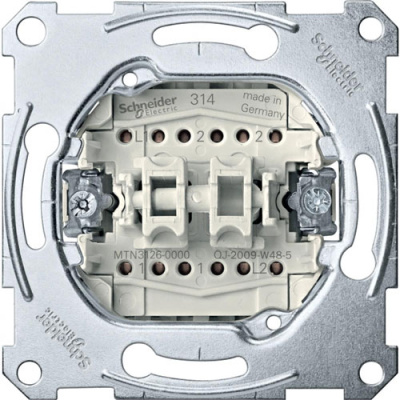 Механизм Переключатель 2-клавишный 10A Merten SM&SD Merten Merten Механизмы MTN3126-0000