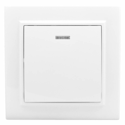 Выключатель 1-клавишный СП с индикатором10A EKF Basic Минск Белый EKF Минск ERV10-121-10