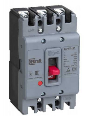 Автоматический выключатель для защиты двигателей 3P 20A 25kA DEKraft ВА-302М DEKraft ВА-302М 22802DEK