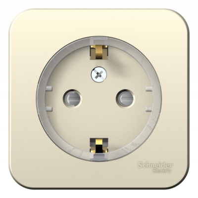 Розетка с заземлением со шторками накладного монтажа с изолирующей пластиной 16A 250В Systeme Electric Blanca Молочный Systeme Electric Blanca BLNRA111112
