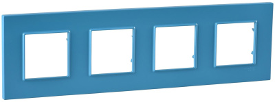 Рамка 4-постовая Schneider Electric Unica Quadro Natura Aqua/ Голубика Schneider Electric Unica MGU4.708.26