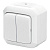 Переключатель двухклавишный IP54  ABB Variant+ Белый