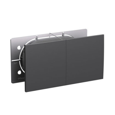 SE AtlasDesign Розетка двойн. с заз.со штор.со сдвиж. крышк Базальт 16А в сборе Systeme Electric AtlasDesign ATN001428