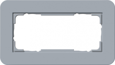 Рамка 2-постовая без перегородки Gira E3 Серо-голубой/Белый глянцевый Gira E3 1002414Gira