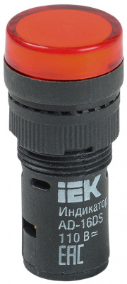 Лампа AD16DS (LED) матрица d16мм красный 230В AC IEK IEK  BLS10-ADDS-230-K04-16
