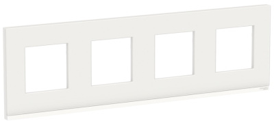 Рамка 4-постовая горизонтальная Schneider Electric Unica New Pure Белое стекло/Белый Schneider Electric Unica New Pure NU600885