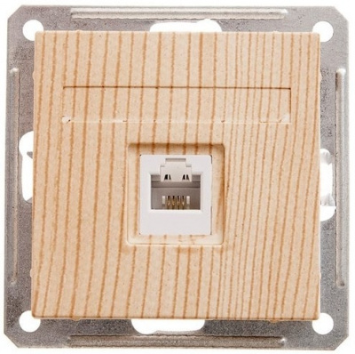 Розетка компьютерная 1-ая RJ45 кат.5e Wessen 59 Сосна Wessen Wessen 59 RSI-152K5E-7-86