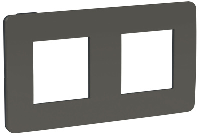 Рамка 2-постовая Schneider Electric Unica New Studio Color Дымчато-Серый/Антрацит Schneider Electric Unica New Studio Color NU280422