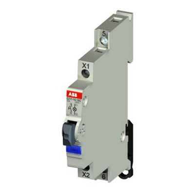 Выключатель кнопочный с подсветкой голубой ABB E217-16-10G48  ABB E210 2CCA703174R0001