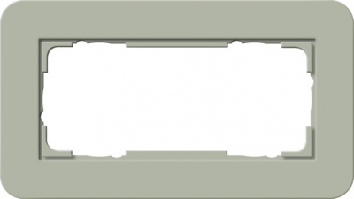 Рамка 2-постовая без перегородки Gira E3 Серо-зеленый/Белый глянцевый Gira E3 1002415Gira