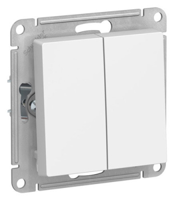 SE AtlasDesign Выключатель 2-клавишный Лотос сх.5 10АХ механизм Systeme Electric AtlasDesign ATN001351