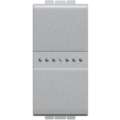 Выключатель безвинтовой зажим, 1 мод Bticino Living Light Алюминий Bticino Living Light NT4001A