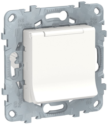 Розетка с заземлением со шторками с крышкой 16A 250 В IP40 Schneider Electric Unica New Белый Schneider Electric Unica New NU503718TA