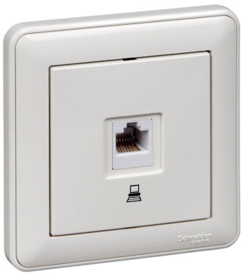Розетка компьютерная 1-ая RJ45 кат.5e в сборе с рамкой Wessen 59 Белый Wessen Wessen 59 RSI-152K5E-18