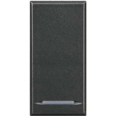 Кнопка электронная со светодиодом 1NO-контакт 1P 2A 1 мод Bticino Axolute Антрацит Bticino Axolute HS4045