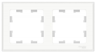 Рамка 2-постовая Schneider Electric AtlasDesign Белый под декоративную вставку Systeme Electric AtlasDesign ATN200102