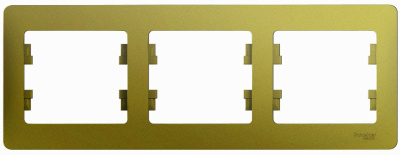 Рамка 3-постовая горизонтальная Systeme Electric Glossa Фисташковый Systeme Electric Glossa GSL001003