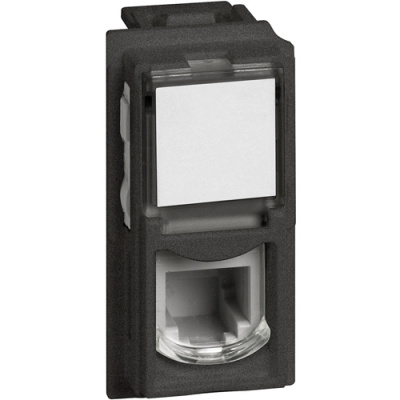 Черный Розетка телефонная RJ11 1 мод Bticino LivingNow Bticino Living now KG4258RJ11