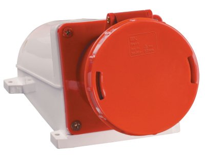 Розетка стационарная 3P+РЕ+N 125A/380V IP54 красный IEK ССИ-145 IEK ССИ PSR12-125-5