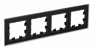 Рамка 4-постовая матовое стекло Schneider Electric AtlasDesign Nature Черный Systeme Electric AtlasDesign Nature ATN331004