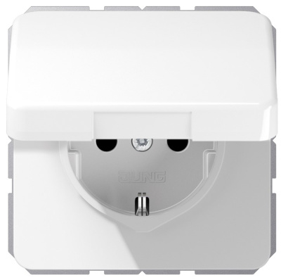 Механизм Розетка штепсельная SCHUKO 16A 250В~ со шторками, влагозащищенная Jung Белый Jung Jung Механизмы CD1520BFKIKLWW