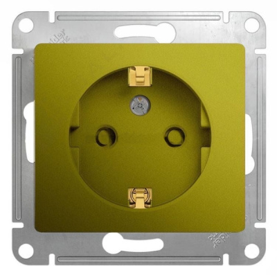 Розетка с заземлением со шторками 16A 250В механизм Systeme Electric Glossa Фисташковый Systeme Electric Glossa GSL001045