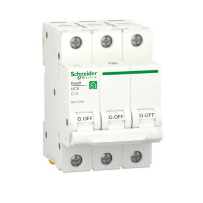 Автоматический выключатель 3P 10А (C) 6kA Schneider Electric Resi9 R9F12310