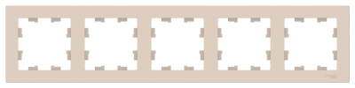 Рамка 5-постовая универсальная Schneider Electric AtlasDesign Бежевый Systeme Electric AtlasDesign ATN000205