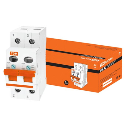 Выключатель нагрузки (мини-рубильник) 2P 80A TDM ВН-32 TDM ELECTRIC  SQ0211-0018