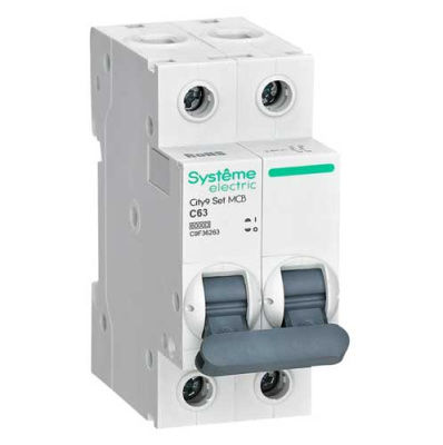Systeme Electric City9 Set Автомат (АВ) С 63А 2P 6kA 230В Systeme Electric City9 C9F36263