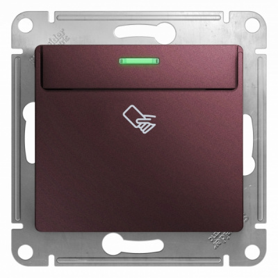 Выключатель карточный (схема 6) 10AX механизм Systeme Electric Glossa Баклажановый Systeme Electric Glossa GSL001169