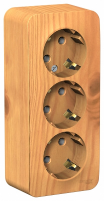 Розетка 3-ая с заземлением без шторок накладного монтажа с изолирующей пластиной 16A 250В Systeme Electric Blanca Ясень Systeme Electric Blanca BLNRA010315