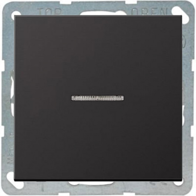 Клавиша для одинарного выключателя с окошком Jung Eco Profi Черный матовый Jung Eco Profi EP490KOSWM