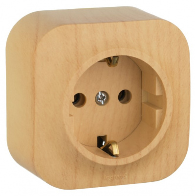 Розетка с заземлением IP20 Legrand Quteo Сосна Legrand Quteo 782271