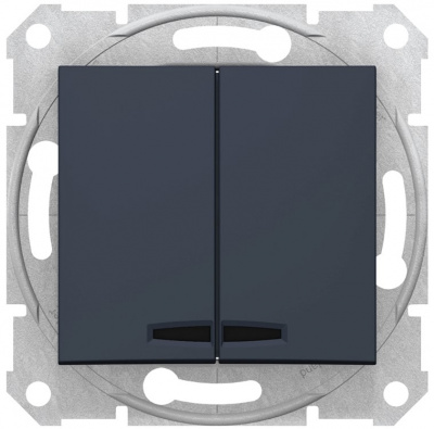 Выключатель 2-клавишный с подсветкой 10A Schneider Electric Sedna Графит Schneider Electric Sedna SDN0300370