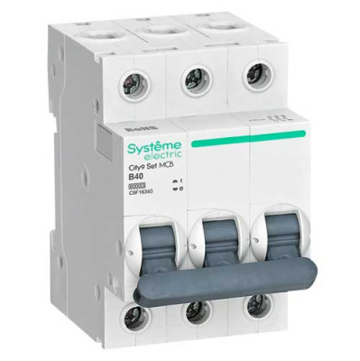 Systeme Electric City9 Set Автомат (АВ) B 40А 3P 6kA 400В Systeme Electric City9 C9F16340